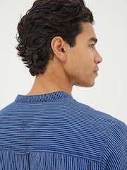 FatFace Blue Stripe Grandad Shirt - Image 3 of 5