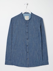 FatFace Blue Stripe Grandad Shirt - Image 5 of 5