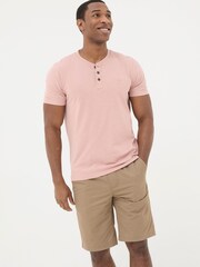 FatFace Pink Woodside Slub Henley T-Shirt - Image 1 of 4