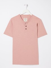 FatFace Pink Woodside Slub Henley T-Shirt - Image 4 of 4