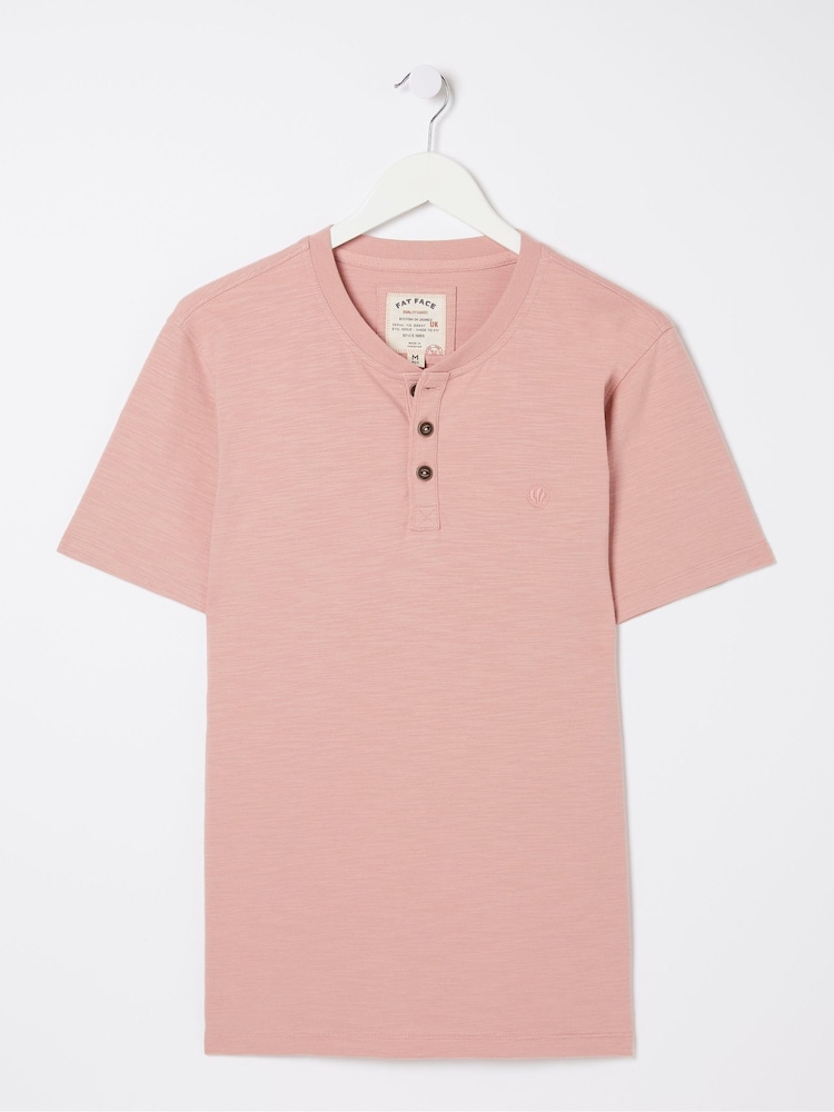 FatFace Pink Woodside Slub Henley T-Shirt - Image 4 of 4 FatFace Pink Woodside Slub Henley T-Shirt - Image 4 of 4