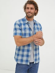 FatFace Bodmin Blue Indigo Check Shirt - Image 1 of 4