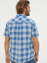 FatFace Bodmin Blue Indigo Check Shirt - Image 2 of 4