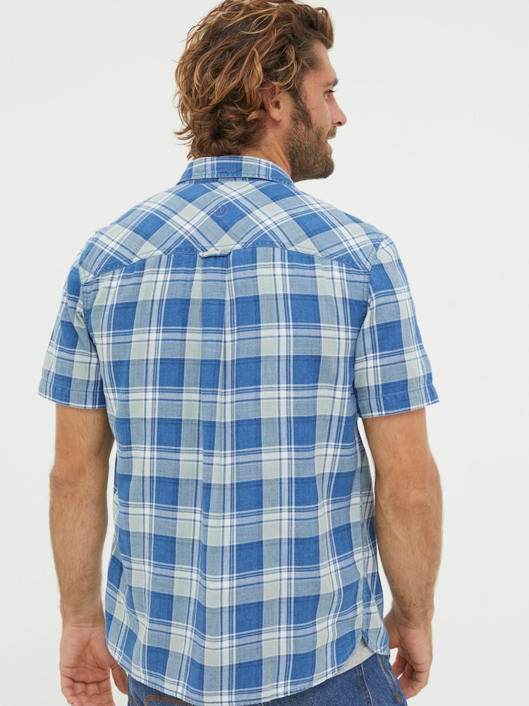 FatFace Bodmin Blue Indigo Check Shirt - Image 2 of 4