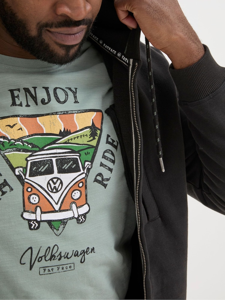 Zwart - FatFace hoodie met doorlopende rits - Image 3 of 5