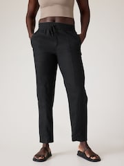 Athleta Black Retreat Linen Ankle Trousers - Image 1 of 5