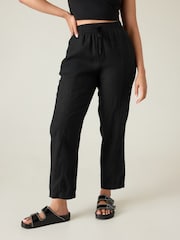 Athleta Black Retreat Linen Ankle Trousers - Image 4 of 5