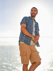 FatFace Indigo Blue Leaf Print Shirt - Image 1 of 6
