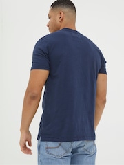 FatFace Navy Blue Woodside Slub Henley T-Shirt - Image 2 of 5