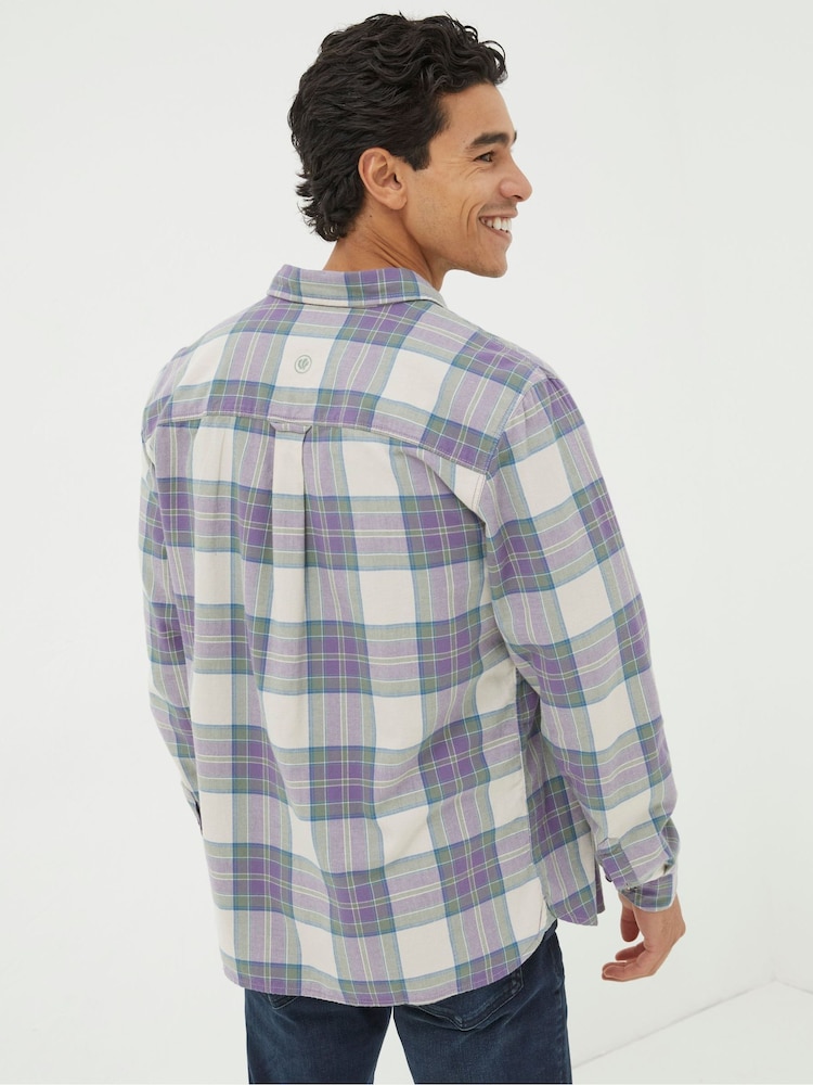FatFace Frensham Purple Check Shirt - Image 2 of 5 FatFace Frensham Purple Check Shirt - Image 2 of 5