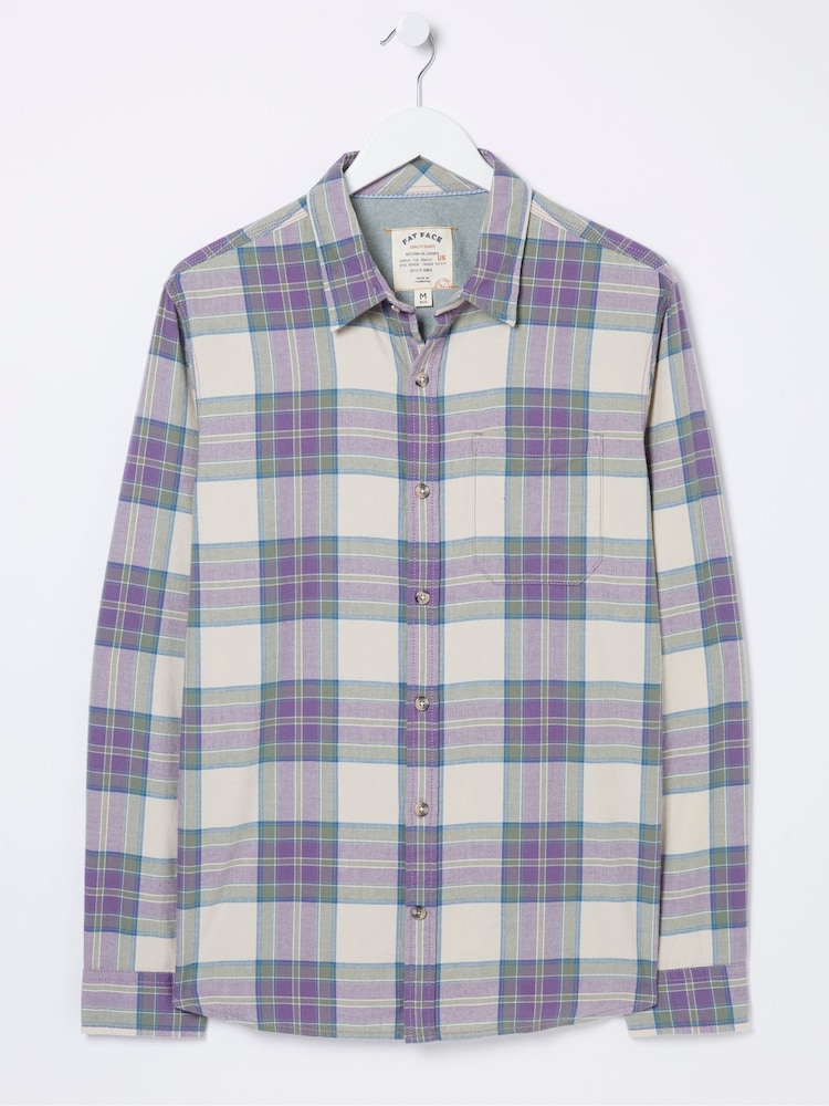FatFace Frensham Purple Check Shirt - Image 5 of 5 FatFace Frensham Purple Check Shirt - Image 5 of 5