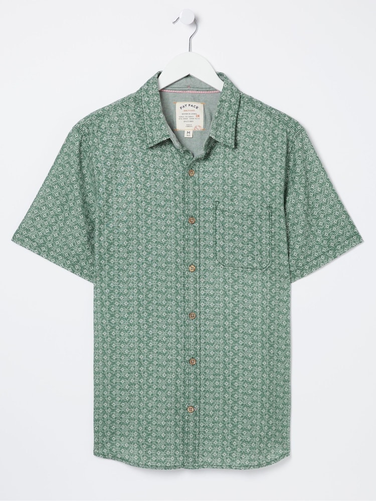 FatFace Geo Green Print Shirt - Image 6 of 6