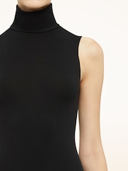 Wolford Black Viscose Sleevless Rollneck String Bodysuit - Image 3 of 4