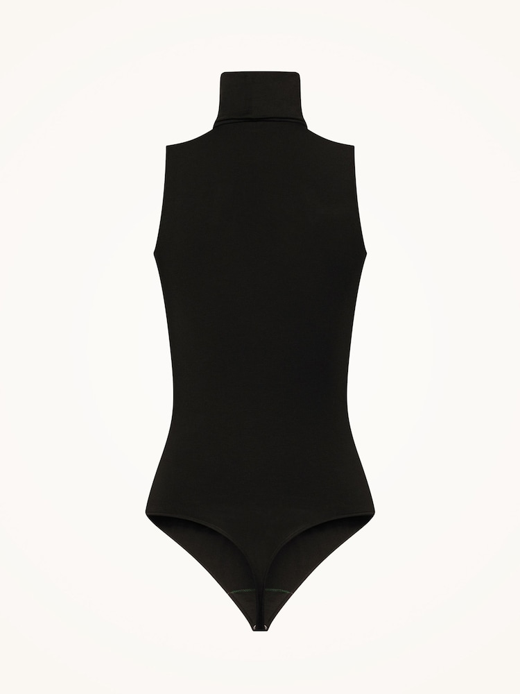Wolford Black Viscose Sleevless Rollneck String Bodysuit - Image 4 of 4