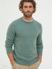 FatFace Green Crew Jumper - Image 1 of 4