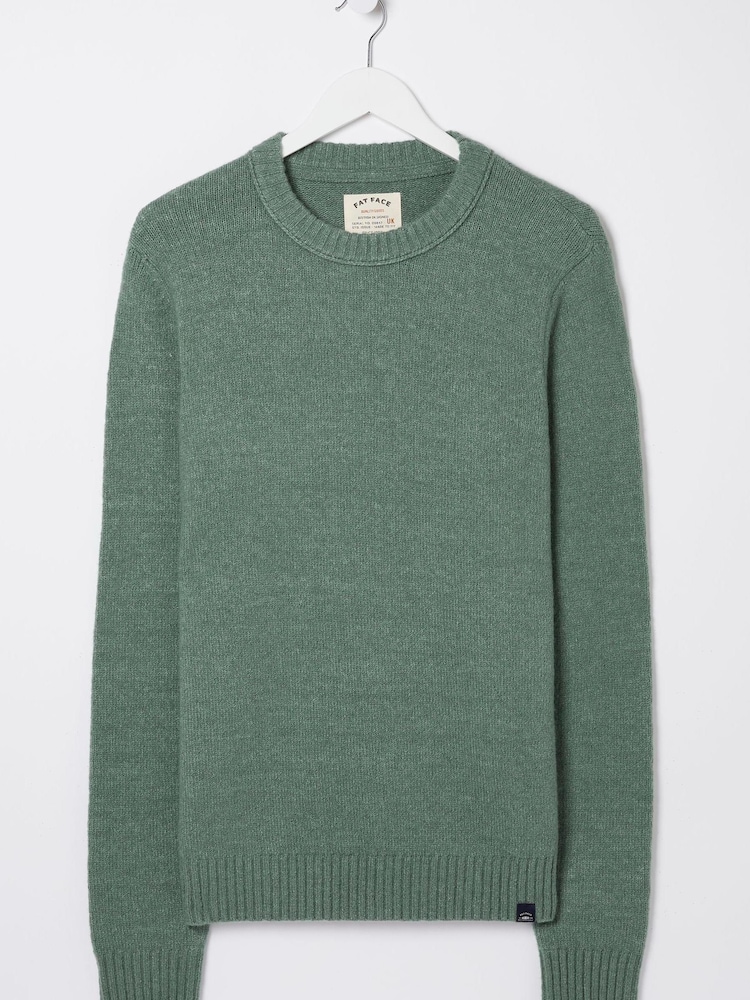 FatFace Green Crew Jumper - Image 4 of 4