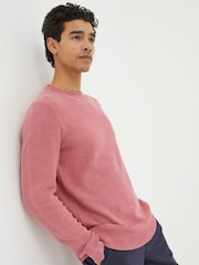 FatFace Berwick Red Washed Crew Jumper - Image 1 of 4