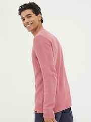 FatFace Berwick Red Washed Crew Jumper - Image 2 of 4