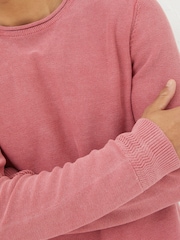 FatFace Berwick Red Washed Crew Jumper - Image 3 of 4