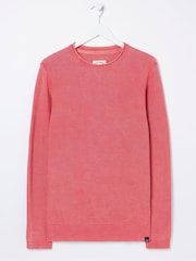 FatFace Berwick Red Washed Crew Jumper - Image 4 of 4