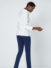 Roman White Ribbed Stretch Cowl Neck Jumper - Image 2 of 5