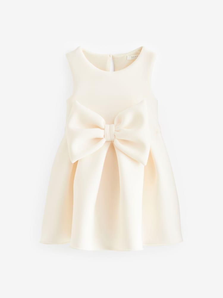 White Bow Party Dress (3mths-7yrs) - Image 1 of 3