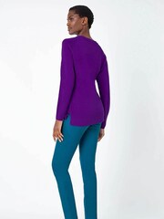 Roman Purple Plain Soft Crew Neck Jumper - Image 2 of 5