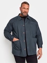 BadRhino Big & Tall Blue Woven 100% Cotton Overshirt - Image 1 of 3