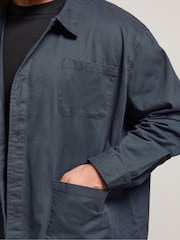 Blau - BadRhino Big & Tall Überhemd aus 100 % gewebter Baumwolle - Bild 4 von 6