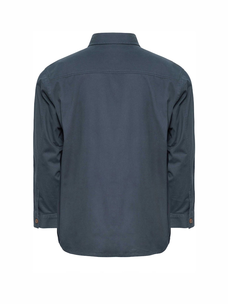 Blau - BadRhino Big & Tall Überhemd aus 100 % gewebter Baumwolle - Bild 6 von 6