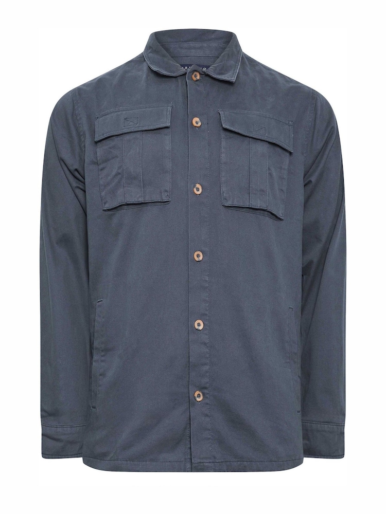 BadRhino Big & Tall Blue Cotton Twill 100% Cotton Overshirt - Image 2 of 3