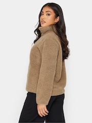 PixieGirl Petite Brown Half Zip Borg Top - Image 2 of 4