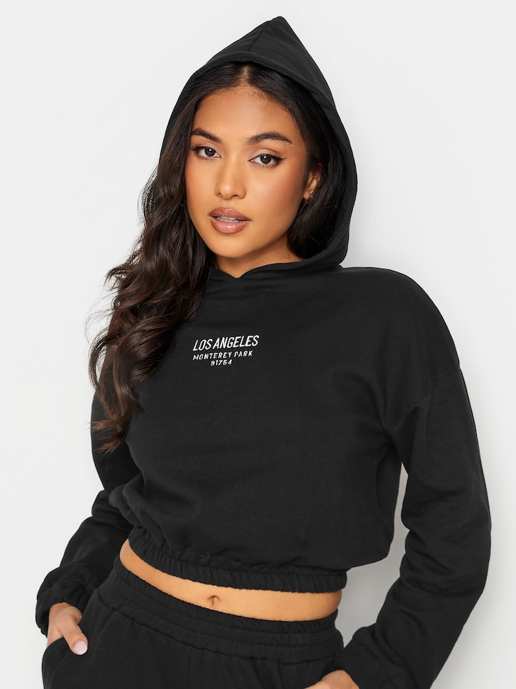 PixieGirl Petite Black LA Embroidered 100% Cotton Hoodie - Image 4 of 4 PixieGirl Petite Black LA Embroidered 100% Cotton Hoodie - Image 4 of 4