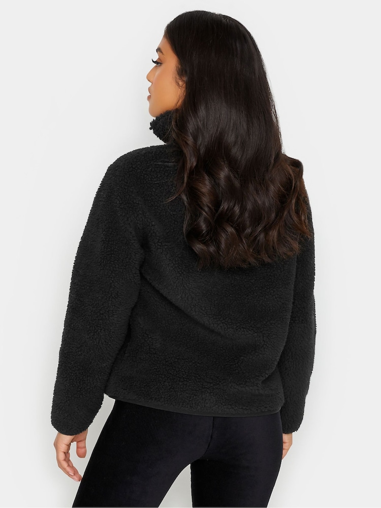 PixieGirl Petite Black Half Zip Borg Top - Image 2 of 4