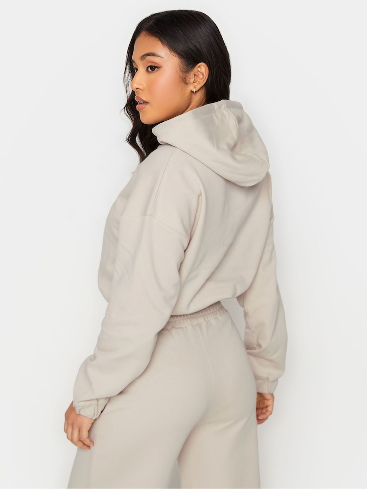 PixieGirl Petite Natural LA Embroidered 100% Cotton Hoodie - Image 2 of 4 PixieGirl Petite Natural LA Embroidered 100% Cotton Hoodie - Image 2 of 4