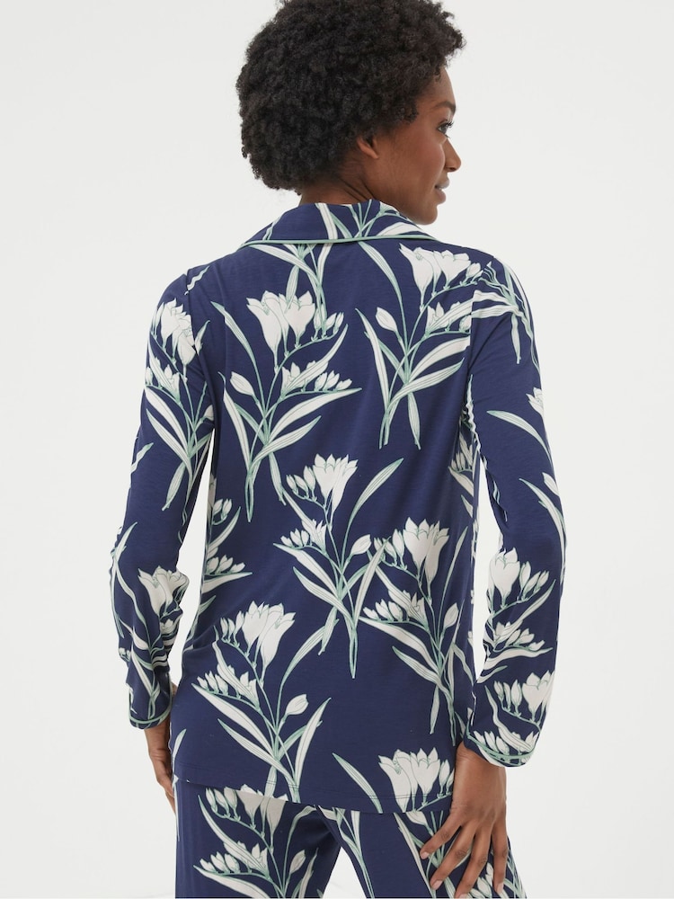 FatFace Blue Spring Blooms Jersey Pyjama Nightshirt - Image 2 of 4 FatFace Blue Spring Blooms Jersey Pyjama Nightshirt - Image 2 of 4