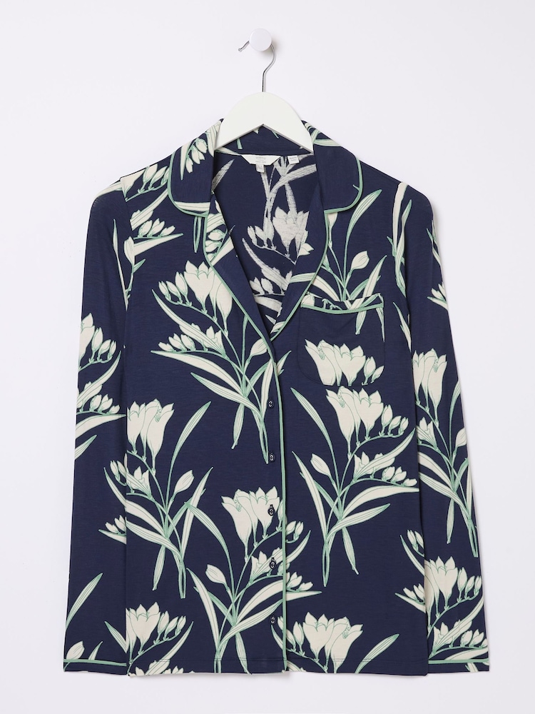 FatFace Blue Spring Blooms Jersey Pyjama Nightshirt - Image 4 of 4 FatFace Blue Spring Blooms Jersey Pyjama Nightshirt - Image 4 of 4