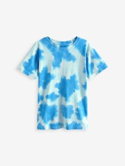 Blue Tie Dye Short Sleeve 100% Cotton T-Shirt - Image 1 of 1