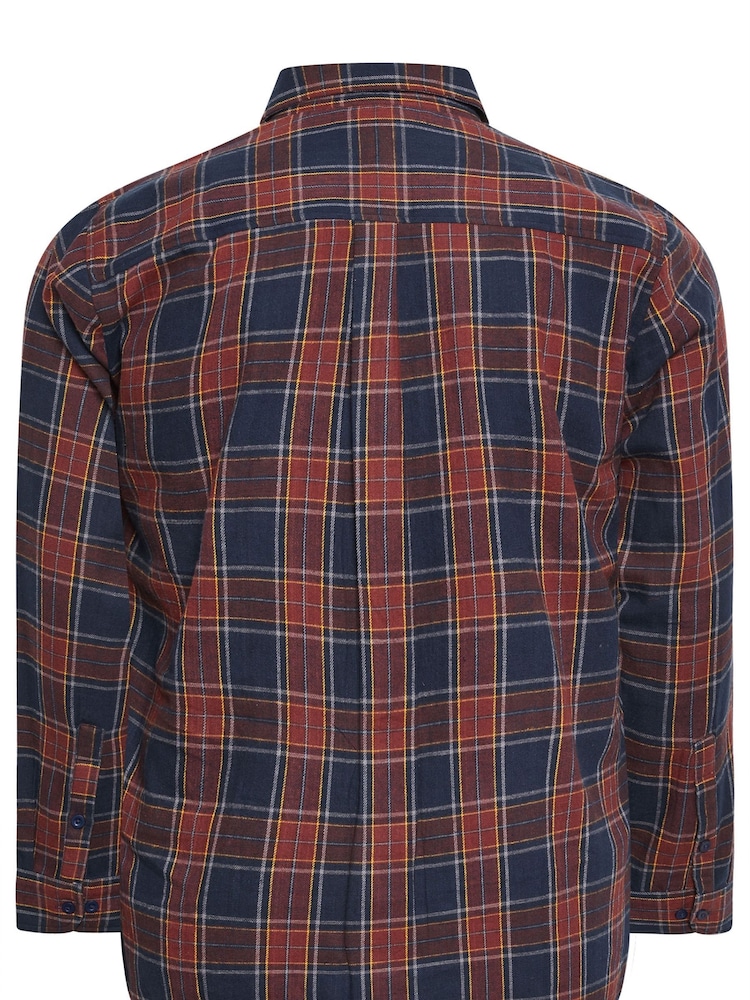 BadRhino Big & Tall Red Brushed 100% Cotton Check Shirt - Image 4 of 4