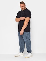 BadRhino Big & Tall Blue Acid Wash Cargo 100% Cotton Joggers - Image 2 of 4