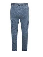 BadRhino Big & Tall Blue Acid Wash Cargo 100% Cotton Joggers - Image 4 of 4