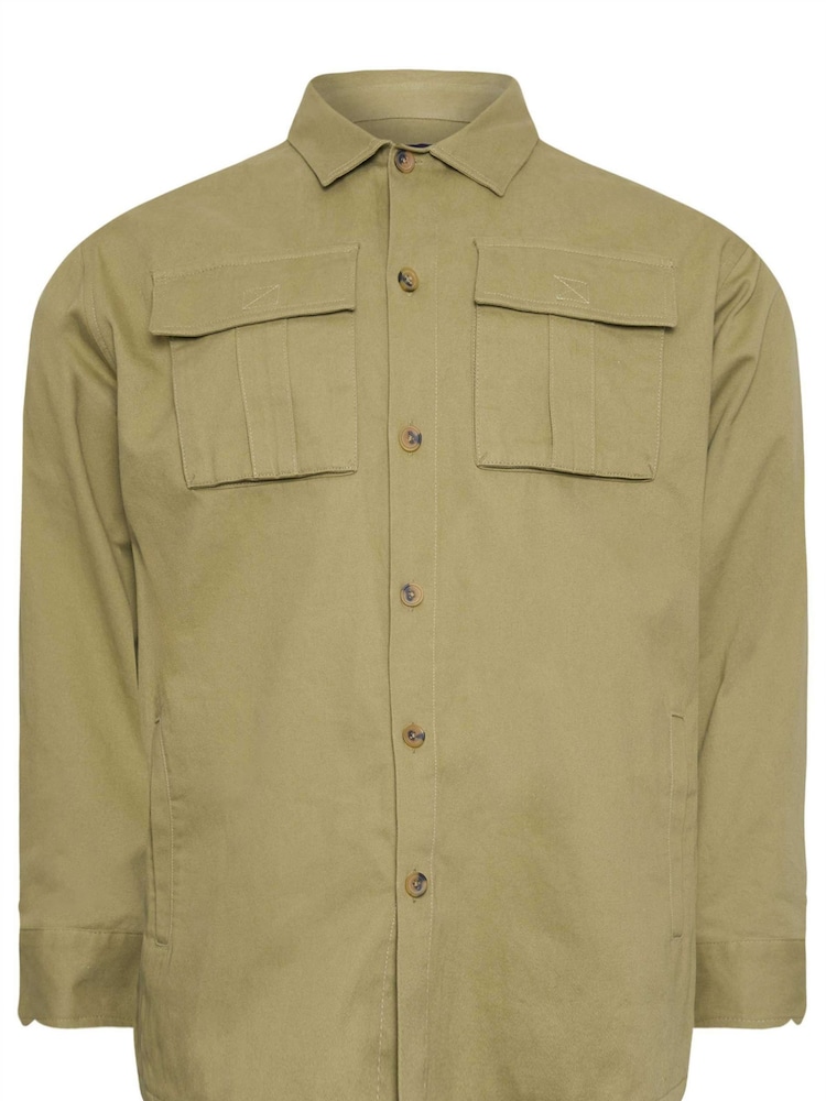 BadRhino Big & Tall Green Cotton Twill 100% Cotton Overshirt - Image 2 of 3