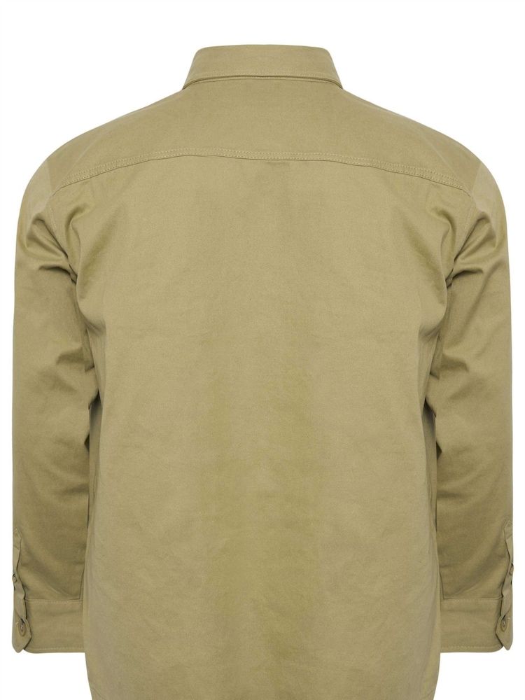 BadRhino Big & Tall Green Cotton Twill 100% Cotton Overshirt - Image 3 of 3 BadRhino Big & Tall Green Cotton Twill 100% Cotton Overshirt - Image 3 of 3