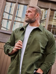 BadRhino Big & Tall Green Woven 100% Cotton Overshirt - Image 1 of 4