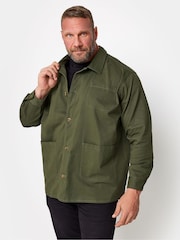BadRhino Big & Tall Green Woven 100% Cotton Overshirt - Image 2 of 4