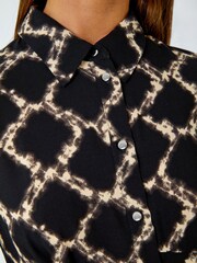 Roman Black Chain Print Midi Shirt Dress - Image 5 of 5