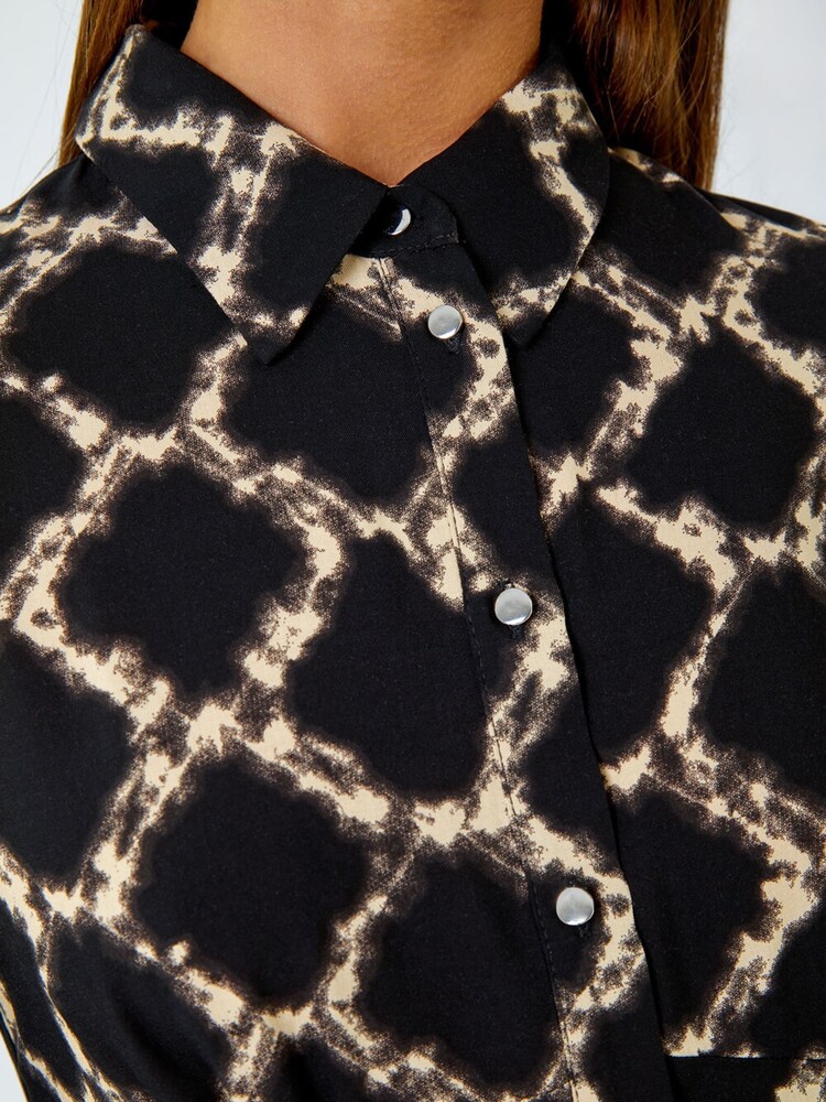 Roman Black Chain Print Midi Shirt Dress - Image 5 of 5