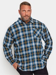 BadRhino Big & Tall Blue Brushed 100% Cotton Check Shirt - Image 2 of 4
