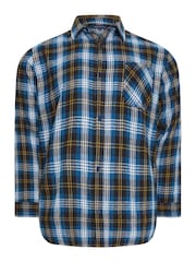 BadRhino Big & Tall Blue Brushed 100% Cotton Check Shirt - Image 3 of 4