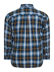 BadRhino Big & Tall Blue Brushed 100% Cotton Check Shirt - Image 4 of 4